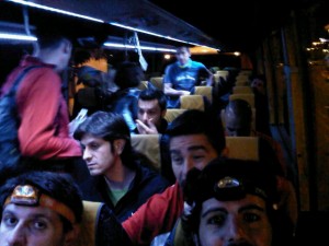 IX Travesía resistencia Almería, 2011 - en el autobús camino de Tabernas