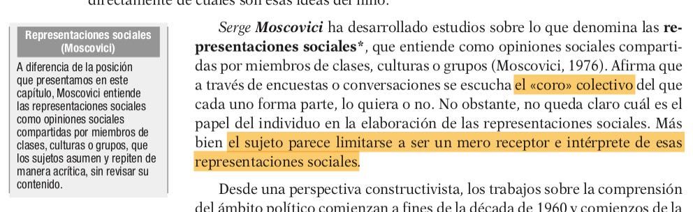 Representaciones sociales (Moscovici, 1976)