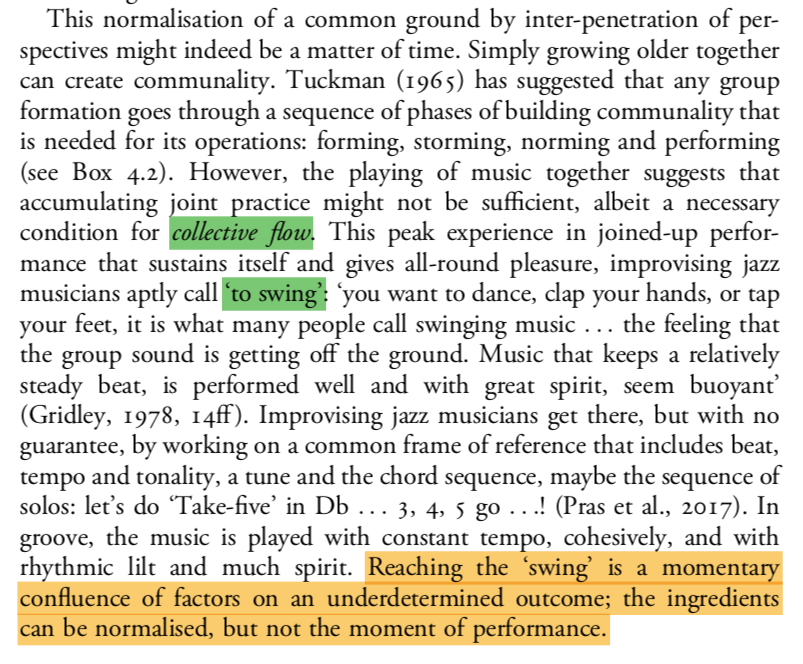 The collective flow. Captura tomada de «The Psychology of Social Influence: Modes and Modalities of Shifting Common Sense», Sammut y Bauer (2021), p. 88